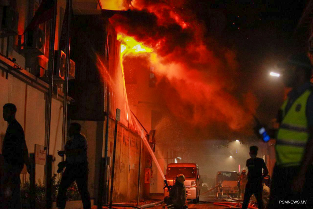77 Displaced After Maafannu Warehouse Fire